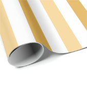金ゴールドと白ストライプハッピーニューイヤー ラッピングペーパー (ロールコーナー)