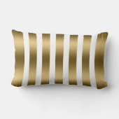 金ゴールドと白ストライプ色のパターンの背景 ランバークッション (裏面)