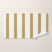 金ゴールドと白ストライプ色 バスタオルセット (ハンドタオル)