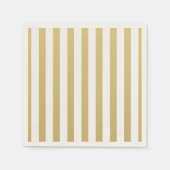 金ゴールドと白ストライプ – 標準カクテルナプキンス スタンダードカクテルナプキン (正面)