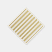 金ゴールドと白ストライプ – 標準カクテルナプキンス スタンダードカクテルナプキン (角)