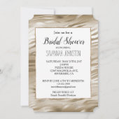 金ゴールドと白ゼブラグラデーション動物ブライダルシャワー 招待状 (正面)