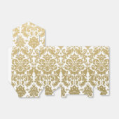 金ゴールドと白ダマエレガントスクのパターン フェイバーボックス (折り畳みなし)