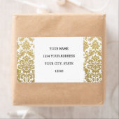 金ゴールドと白ダマエレガントスクのパターン ラベル (インサイチュ)