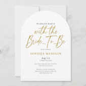 金ゴールドと白バチェロレッテ週末パーティー 招待状 (正面)