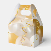 金ゴールドと白バルーン切り妻パーティー フェイバーボックス (裏面サイド)