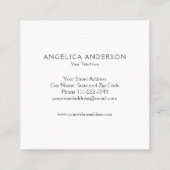 金ゴールドと白フェイク色の蝶 スクエア名刺 (裏面)