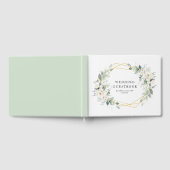 金ゴールドと白フローラ幾何結婚のゲストブック ゲストブック (全面)