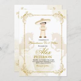 金ゴールドと白メスペインのキシカン少年のシャルロ 招待状