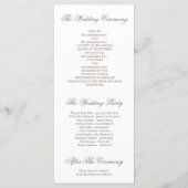 金ゴールドと白ヴィンテージフローラ結婚式 プログラム (裏面)