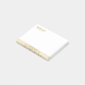 金ゴールドと白ヴィンテージペイズリーパターン ポストイット (アングル)