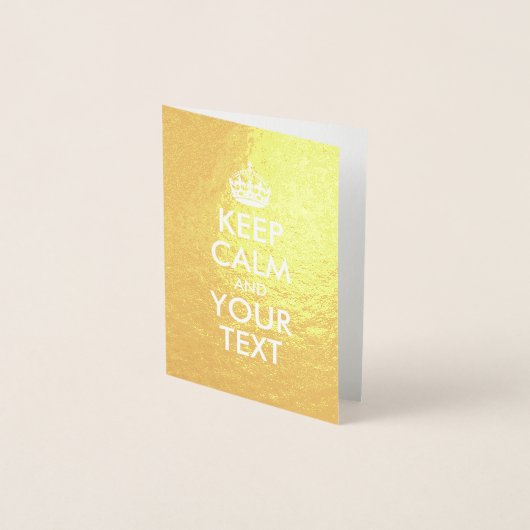 金ゴールドと白保のCalmとYour Text 箔カード (正面)