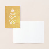 金ゴールドと白保のCalmとYour Text 箔カード (ディスプレー)
