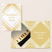 金ゴールドと白写真テンプレート箔クリスマスカード 箔カード (ディスプレー)