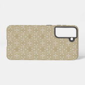 金ゴールドと白大化文 SAMSUNG GALAXYケース (裏面横)