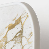 金ゴールドと白大理石、金ゴールドバー、黒名/モノグラム ピックルボールラケット (左詳細)