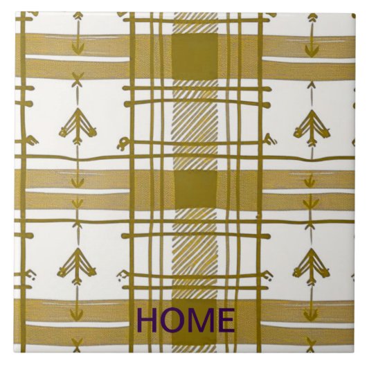 金ゴールドと白抽象芸術 タイル (正面)