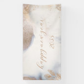 金ゴールドと白新年のバナー 横断幕 (縦)