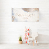 金ゴールドと白新年のバナー 横断幕 (インサイチュ)