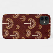 金ゴールドと白木のパターン（赤） Case-Mate iPhoneケース (裏面(横))