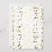 金ゴールドと白紙吹雪ヴィンテージ婚約パーティ 招待状 (裏面)