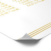 金ゴールドと白結婚の座席表ポスター16x20 ポスター (角)