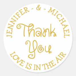 金ゴールドと白結婚の感謝 – 婚約 ラウンドシール