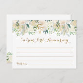 金ゴールドと白結婚花のタイムカプセルカード ポストカード (正面/裏面)