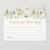 金ゴールドと白結婚花のタイムカプセルカード ポストカード (正面)