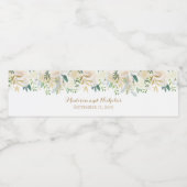 金ゴールドと白結婚花の水瓶ラベル ペットボトルラベル (シングルラベル)