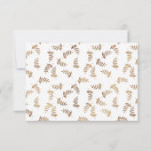 金ゴールドと白色のRSVPカード 出欠カード (裏面)