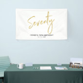 金ゴールドと白70th誕生日パーティーウェルカムバナー 横断幕 (トレードショー)