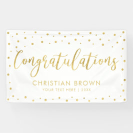 金ゴールドと白 |おめでとうございますパーティー,イベントバナー 横断幕