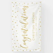 金ゴールドと白 |おめでとうございますパーティー,イベントバナー 横断幕 (縦)