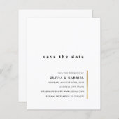 金ゴールドと白。エレガントシンプルタイポグラフィ結婚ズ (正面/裏面)