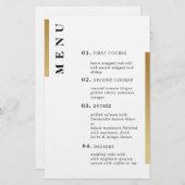 金ゴールドと白。フォーマルシンプルタイポグラフィ結婚ズ (正面/裏面)