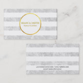 金ゴールドと白 |ラグジュアリーII 名刺 (正面/裏面)