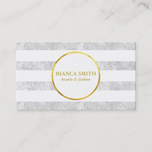 金ゴールドと白 |ラグジュアリーII 名刺 (正面)