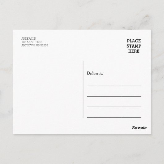 金ゴールドと白、写真卒業ありがとう ポストカード (裏面)