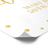 金ゴールドと白 |紙吹雪モダンようこそパーティー署名 ポスター (角)