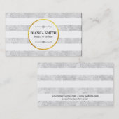 金ゴールドと白 |豪華 名刺 (正面/裏面)