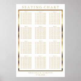 金ゴールドと白 – 12座席表 ポスター