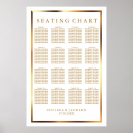 金ゴールドと白 – 16座席表 ポスター
