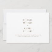 金ゴールドと白Lg。Monogram Wedding日付を保存 セーブザデート (裏面)