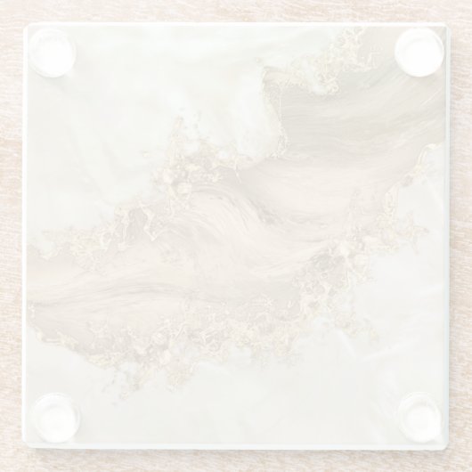 金ゴールドと真珠 – （ばちゃばちゃ）跳ねると流れ ガラスコースター (裏面)