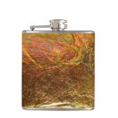 金ゴールドと真鍮メッキしたクラックルパテのテクスチャ フラスク (正面)