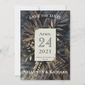 金ゴールドと石板のグレ救ーの日付 招待状 (正面)