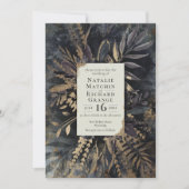 金ゴールドと石板グレー結婚式招待状 招待状 (正面)