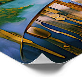 「金ゴールドと空の調和」 ポスター (角)