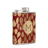 金ゴールドと紅葉模様&モノグラム フラスク (右)